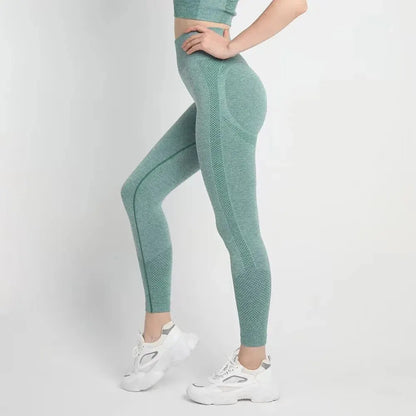 Sömlösa Quick-Dry Yoga Leggings för kvinnor med hög midja