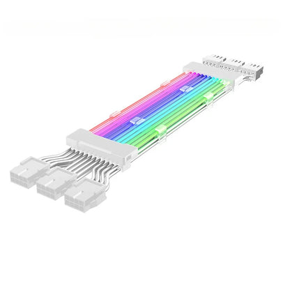 ARGB PSU Strömförsörjningsförlängningskabel 24-stifts moderkortsförlängningskabel grafikkort 8-stifts 6+2-stifts RGB-glödförlängningskabel