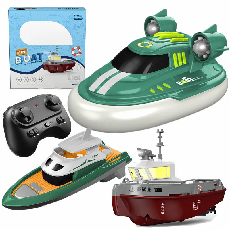 S820 RC Boat 2.4G 1/72 Powerful Dual Motor Long Range Wireless Electric Remote Control Tugboat Model Toys for Boys Gift