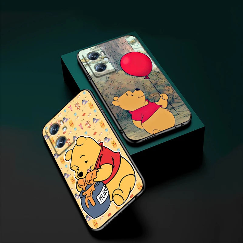 Disney Winnie The Pooh Case For OPPO: Black TPU Phone Case