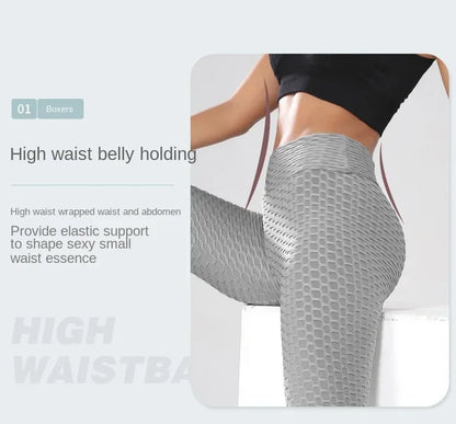 Women's High Waist Flared Yoga Pants with Bubble Hip Effect