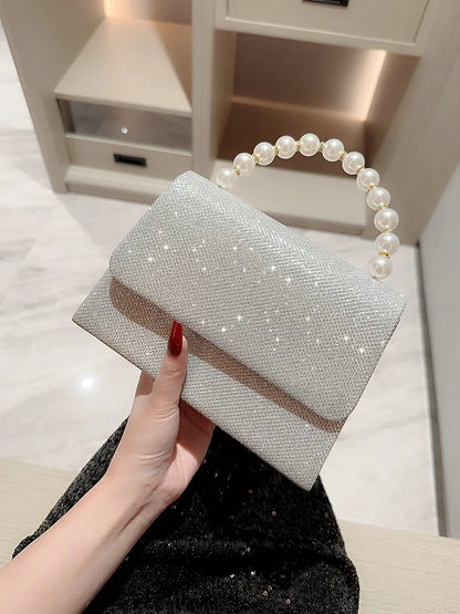 Diamond Square Dinner Handbag – Water Diamond Banquet Bag for Women's Evening Dress, Celebrity Qipao Small Bag