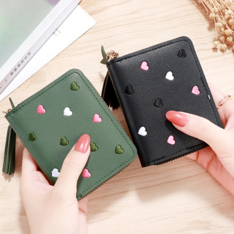 2024 Women Small Wallet: Mini Tassel, PU Leather, Coin Purse