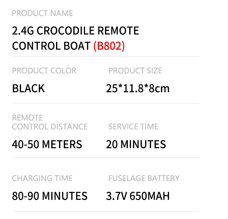 RC High-Speed ​​Boat 10Km/h 2,4G Vattentät fjärrkontrollbåtar Fartygsbåtar Fjärrkontroll Utomhusleksaker för barn Vuxenpresenter