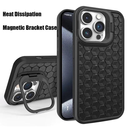 Magsafe Magnetic Heat Dissipation Car Bracket Shockproof TPU Phone Case for iPhone 15 14 13 12 11 Pro Max