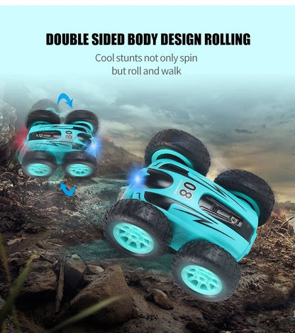 2.4G 4wd High-speed Stunt Car Mini RC Car Double-Sided Drift 360 Degree Dump Truck Drive Jump Children's Toys