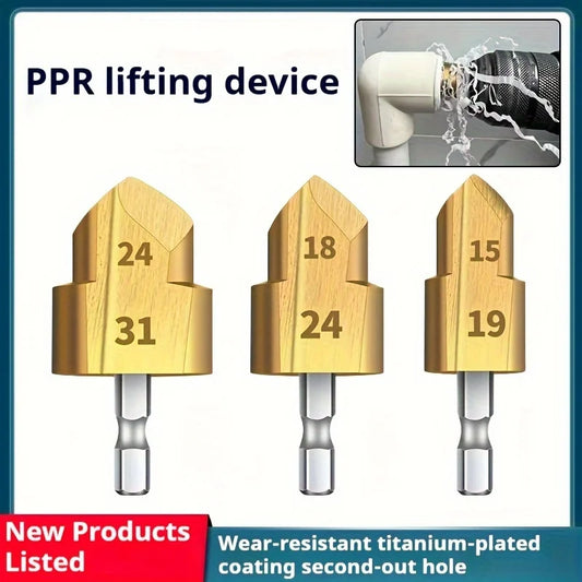 Nytt 3st PPR-lyftbits, 20/25/32 mm stegborrspets i titan med sexkantsskaft Hålöppnarverktyg, borrskär för brotschning av vattenrör