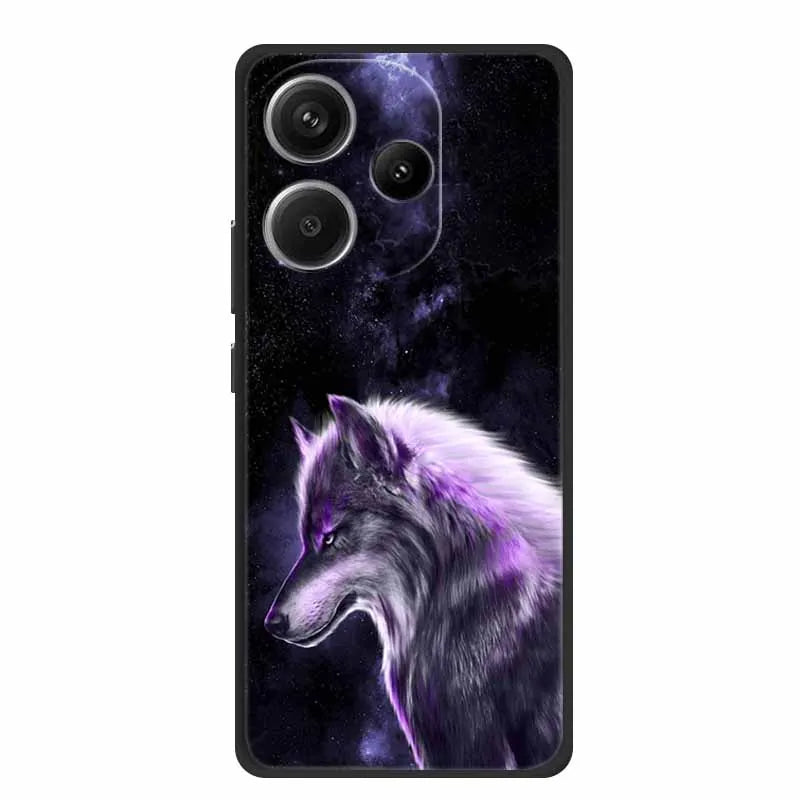 Animals Soft Silicone TPU Back Cover with Wolf Protective Bumper for Xiaomi POCO F6 5G – For POCO F6