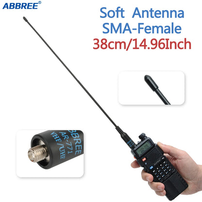 ABBREE AR 771 SMA honantenn Dual Band 144/430MHz för Baofeng UV 5R S9PLUS UV 13 21Pro Quansheng UV K5 Walkie Talkie NA771