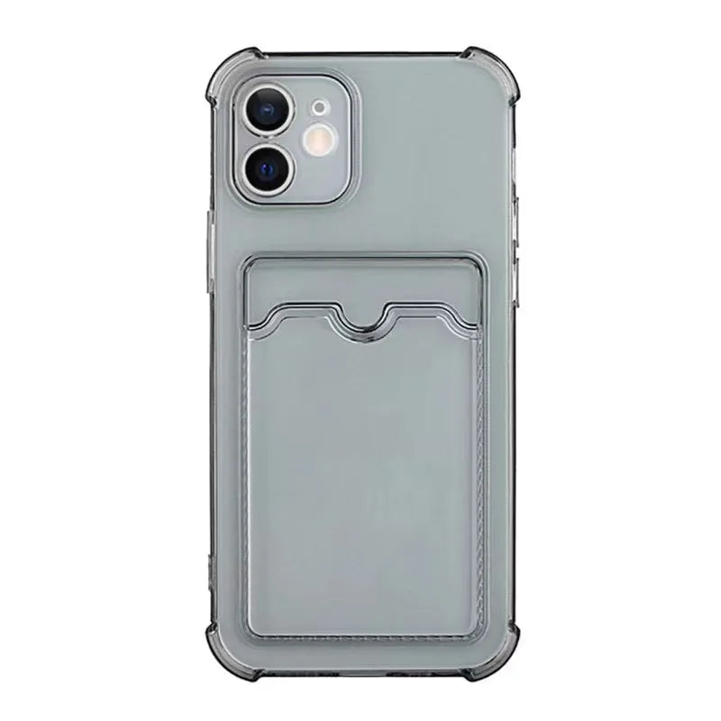 Card Bag Clear Sillicon Phone Case For Xiaomi Redmi Note