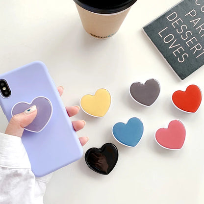 Cute Heart Sockets Grip Stand Universal Phone Holder Finger Ring Holder Griptok Stand Back Cover Clip Sticker Phone Accessories