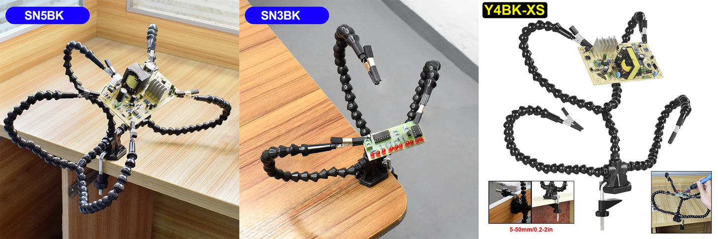 Helping Hands Third Hand Soldering Tool PCB Holder Flexible Arms with Table Clip Crafts Jewelry Hobby Workshop Helping Station