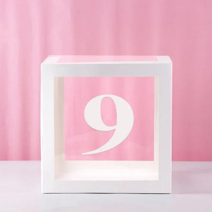 25/27cm Transparent Letter Baby Shower Box Birthday Wedding 1st Birthday Party Decorations Custom Cube Balloon with Letter Box