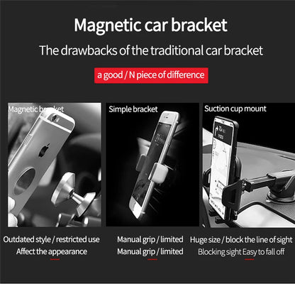 Magnetisk biltelefonhållare Stativ Luftventil Magnet Bilfäste GPS Smartphone Mobilstöd i bilfäste för iPhone Samsung Xiaomi