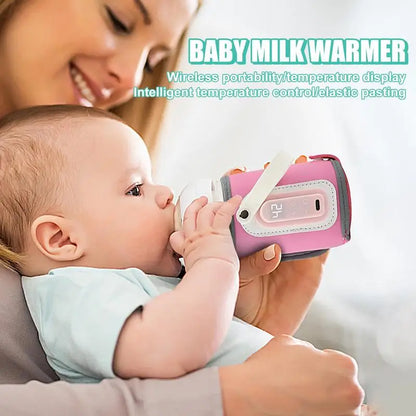 Breastmilk Bottle Warmer – Portable USB Nursing Bottle Heat Keeper with Insulation Cover