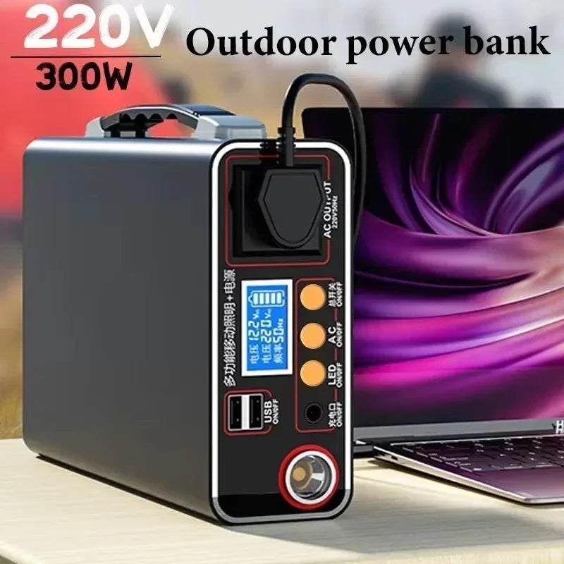 300W Bärbar kraftstation 220V 90000mAh Power Bank för camping