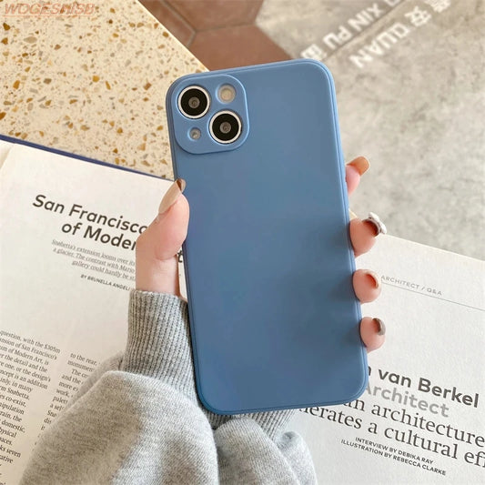 Luxury Liquid Gray Silicone Phone Case For iPhone 11 12 13 14 15 Pro Max Mini Xs X XR 6 6s 7 8 Plus SE Thin Soft Cover Fundas