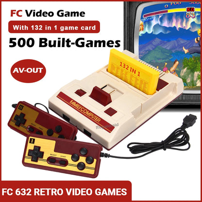 8 Bit Video Game Console Built in 500 Classic Games Family Computer TV Game Console Support Game Cartridge For FC Retro Gaming