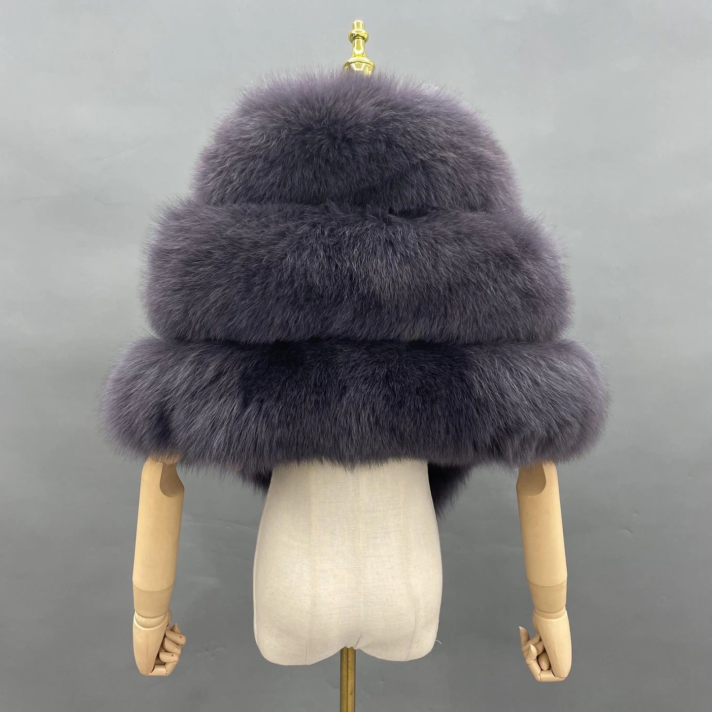 Fluffy Fox Fur Shawl and Poncho for Women