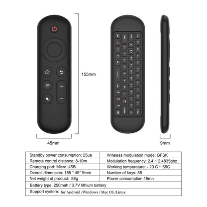 2.4G BT 5.2 fjärrkontroll trådlöst gyroskop Air Mouse 7 färg bakgrundsbelysning USB-mottagare Minitangentbord för Android Smart TV Box PC