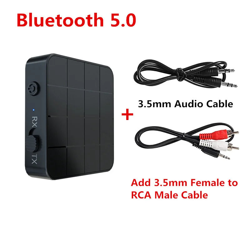 KN319 Bluetooth-sändaremottagare 2 i 1 Stereo Audio Receiver Converter Trådlös Adapter Med RCA 3,5MM AUX För Bil TV PC