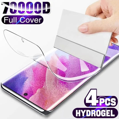 4st hydrogelfilm helfodral för Samsung Galaxy S23 S10 S20 S21 S22 S24 Ultra Plus FE A14 A23 A34 A54 skärmskyddsfilm