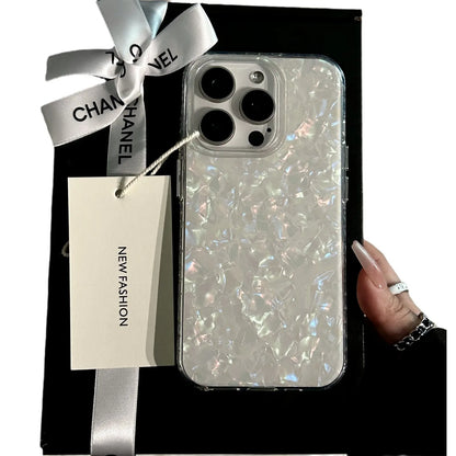 Dream Shell Pattern Phone Case for iPhone 16, Electroplated Button Protective Cover for iPhone 15 Pro Max, 13/14