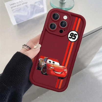 Lightning McQueen telefonfodral för Apple iPhone 16 11 13 15 12 14 Pro Max 7 XR X XS 13 12 Mini 14 Plus 8 SE Silikonskydd