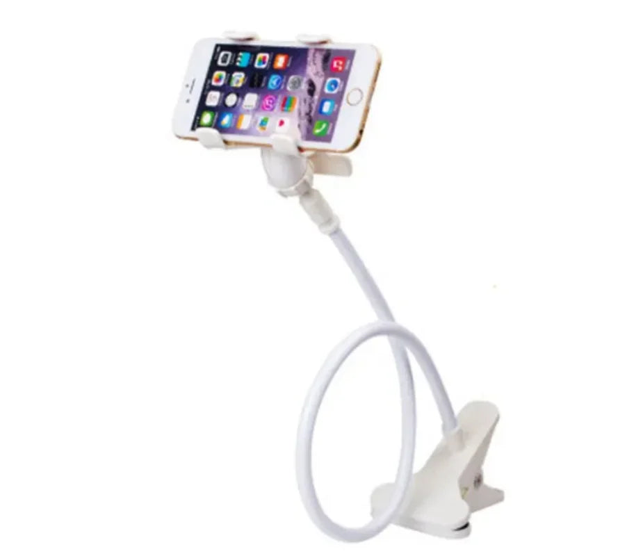 Universal Flexible Gooseneck Mobile Phone Holder – Adjustable Bed, Desk, and Table Clip Stand for Smartphones