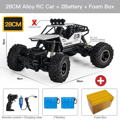 4WD RC-bil med LED-lampor – 2,4G radiofjärrkontroll terrängvagnar, perfekt för pojkleksaker och barngåvor