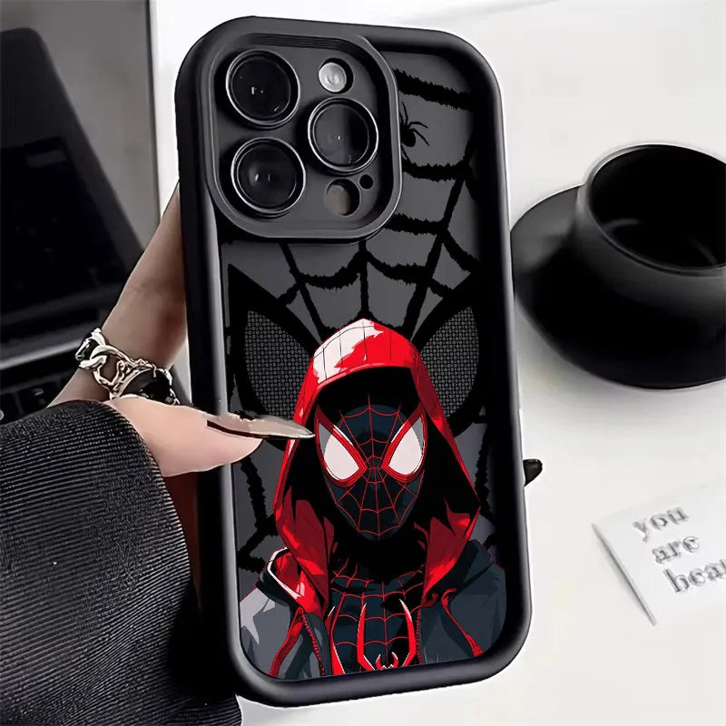 Marvel Spiderman Miles Morales Heroes Telefonfodral För iPhone 11 12 13 14 15 16 Pro Max X Fodral För iPhone 16 Plus Skyddsfodral