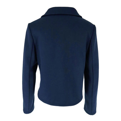 Navy Blue Short Blazer with Long Sleeves Versatile and Stylish