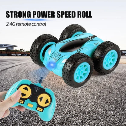 2.4G 4wd High-speed Stunt Car Mini RC Car Double-Sided Drift 360 Degree Dump Truck Drive Jump Children's Toys