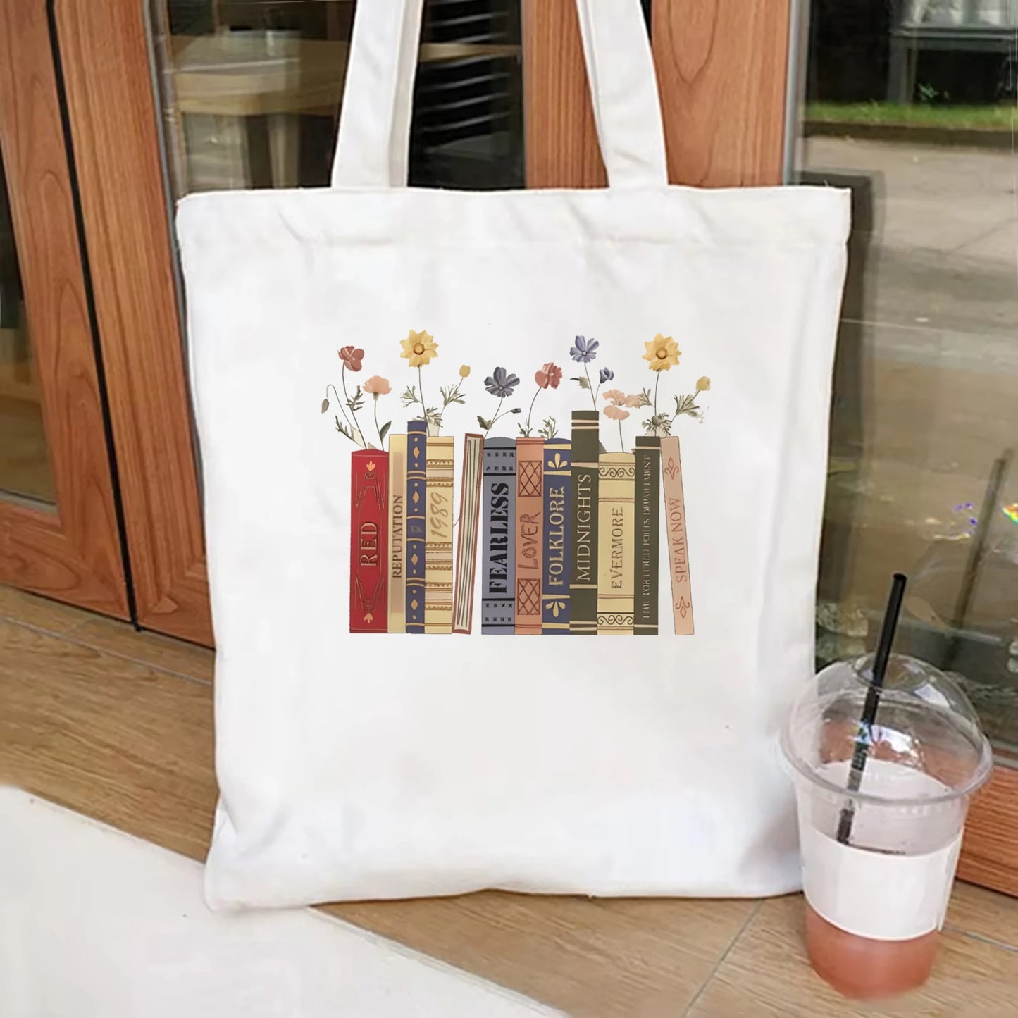 Books Canvas Tote: Trendy Aesthetic