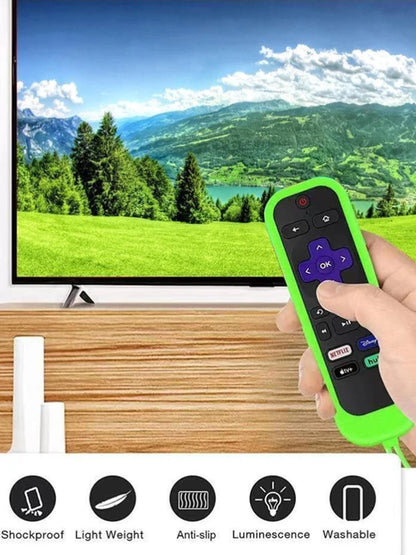 Silicone luminous remote control cover for Roku TV Remote / Roku Simple Remote / Roku Voice Remote (without Headphone Jack)