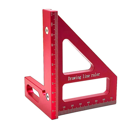 Carpenter Square -Woodworking Square Protractor Aluminum Miter Triangle Ruler 3D Multi Angle 45/90 Degree Layout Measuring Ruler