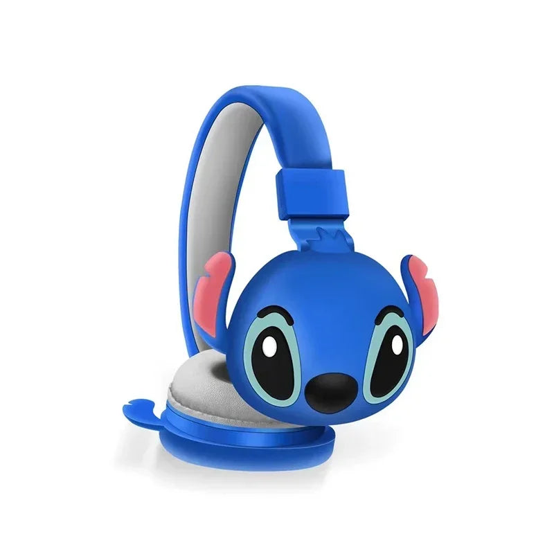 New Disney Stitch Wireless Bluetooth Headphones AH-806 HIFI Stereo Sound Foldable Headsets with Mic Anime Cartoon Children Gift