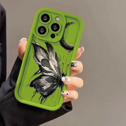 Liquid Silicone Case For iPhone: Shockproof Butterfly Soft TPU Cover