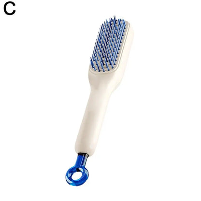 Self-Cleaning Anti-Static Massage Comb – Retractable Brush for Smooth Hair and Scalp Care.