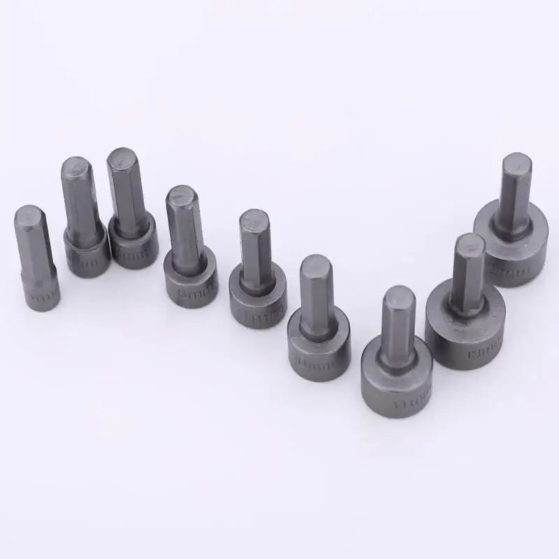 9 st/set 5mm-13mm Insexhylsor Hylsmunstycken Mutterdragare Set Skruvmejsel Set Schroevendraaier Set Bits Set Verktyg Hylsnycklar