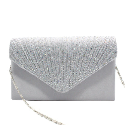 Women's Fashion Silk Belt Clutch – Elegant Evening Prom Handbag Purse.