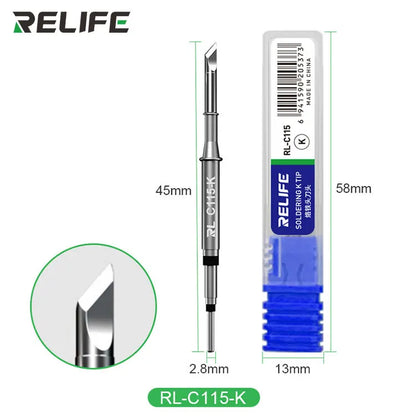 RELIFE Super Fine C210 T245 C245 Soldering Tip C210 C115 Soldering Iron Tip for GVM T210 GVM T115 Professional Soldering Station