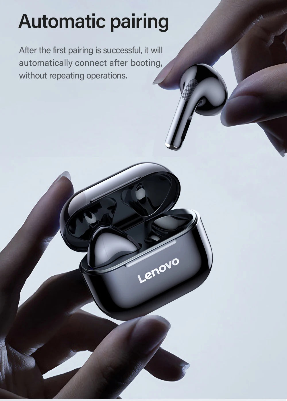 Original Lenovo lp40 Bluetooth Earphone 5.0 Immersive Sound HIFI TWS With Microphone Touch Control For Long Standby Time Motion