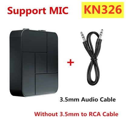 KN319 Bluetooth-sändaremottagare 2 i 1 Stereo Audio Receiver Converter Trådlös Adapter Med RCA 3,5MM AUX För Bil TV PC