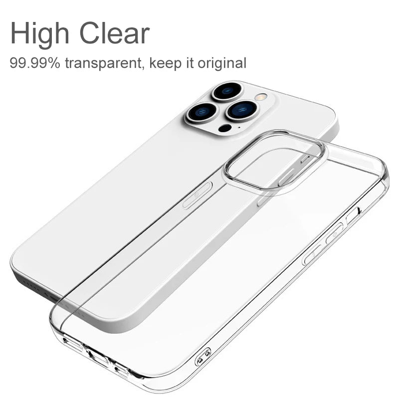 Ultra Thin Clear Silicone Back Cover for iPhone 15 PLus